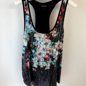 Express multi color sequence tank top size large good shape